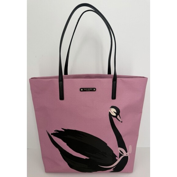 kate spade Handbags - Kate Spade Swan Around Bon Shopper Tote, Pink with Black Swan, NWT